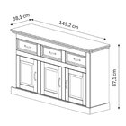 Balcão De Madeira 3 Portas E 3 Gavetas | Coleção England Bran